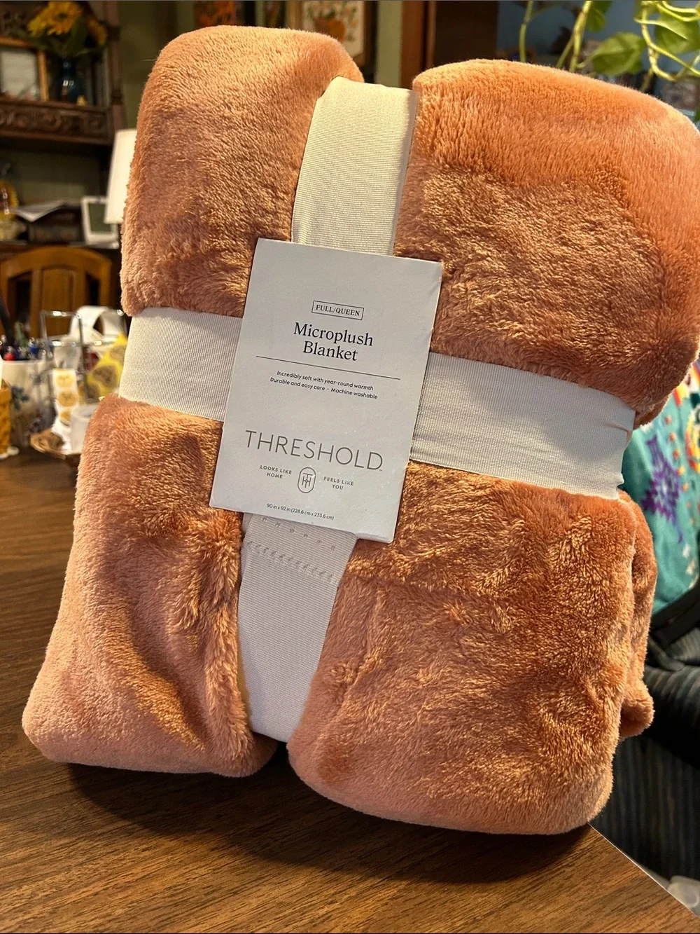 Threshold Microlush Blanket – Peach Plush Throw